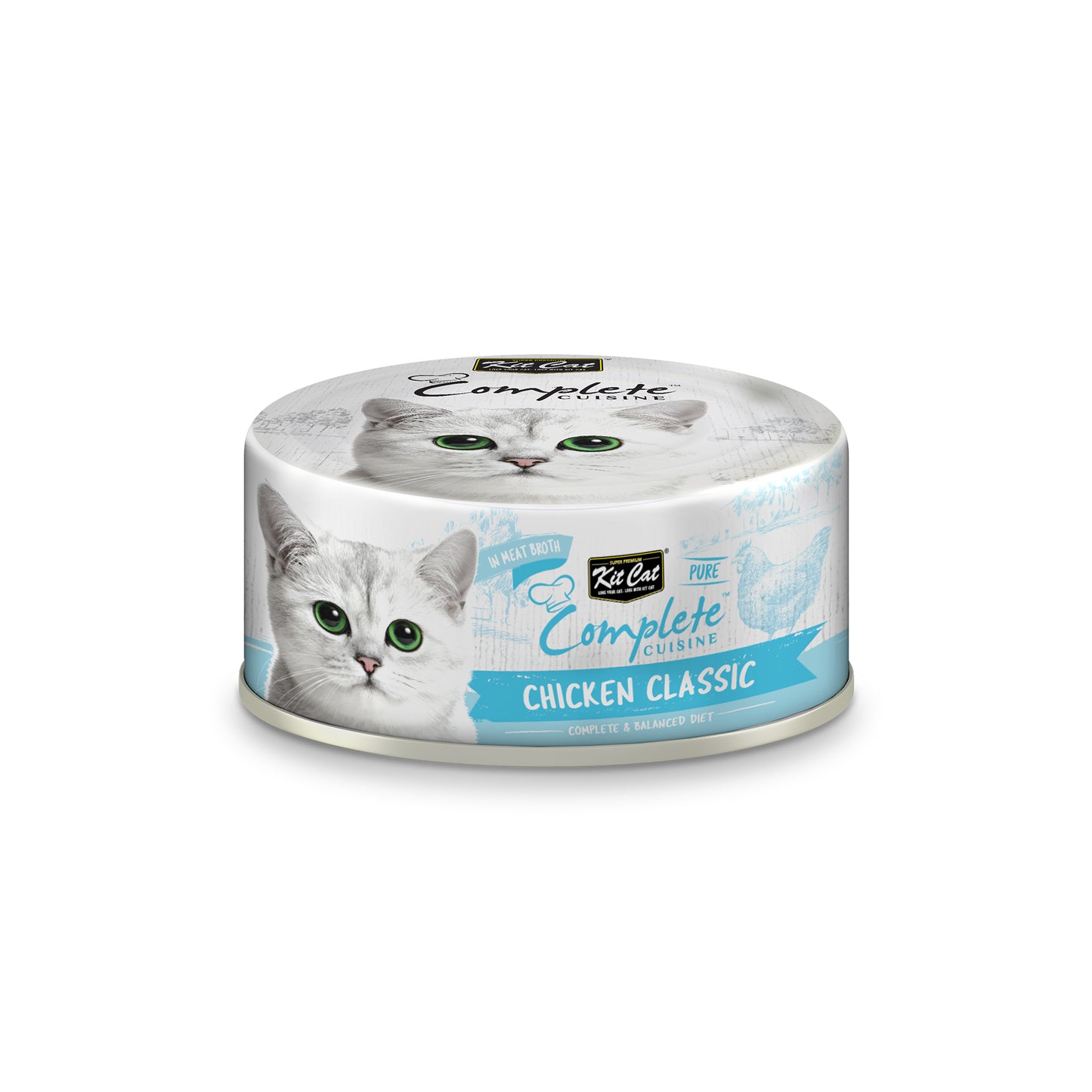 [As Low As $1.45 Each] Kit Cat Complete Cuisine Pure Chicken Classic Wet Cat Canned Food 70g