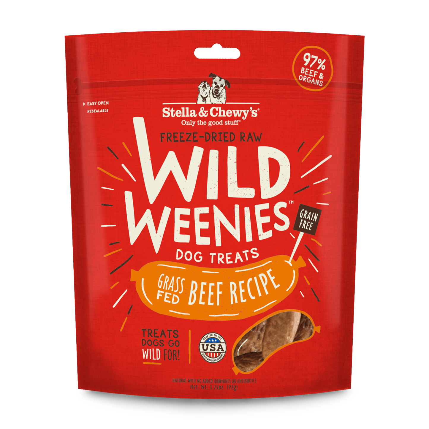 Stella & Chewy's Wild Weenies Beef Freeze Dried Dog Treats 3.25oz