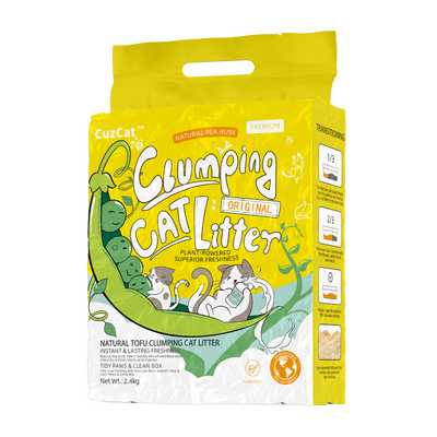 CuzCat Original Pea Husk Clumping Cat Litter 6L (Bundle of 6)