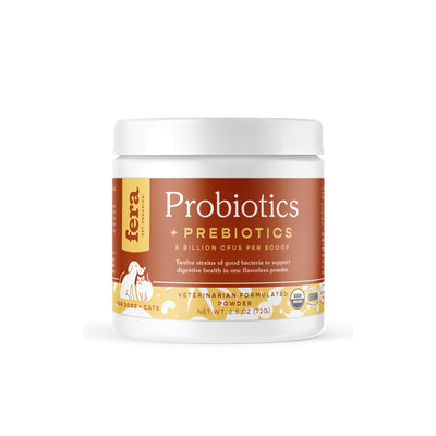 Fera Pets USDA Organic Probiotics with Prebiotics Supplement for Cats and Dogs 2.5oz