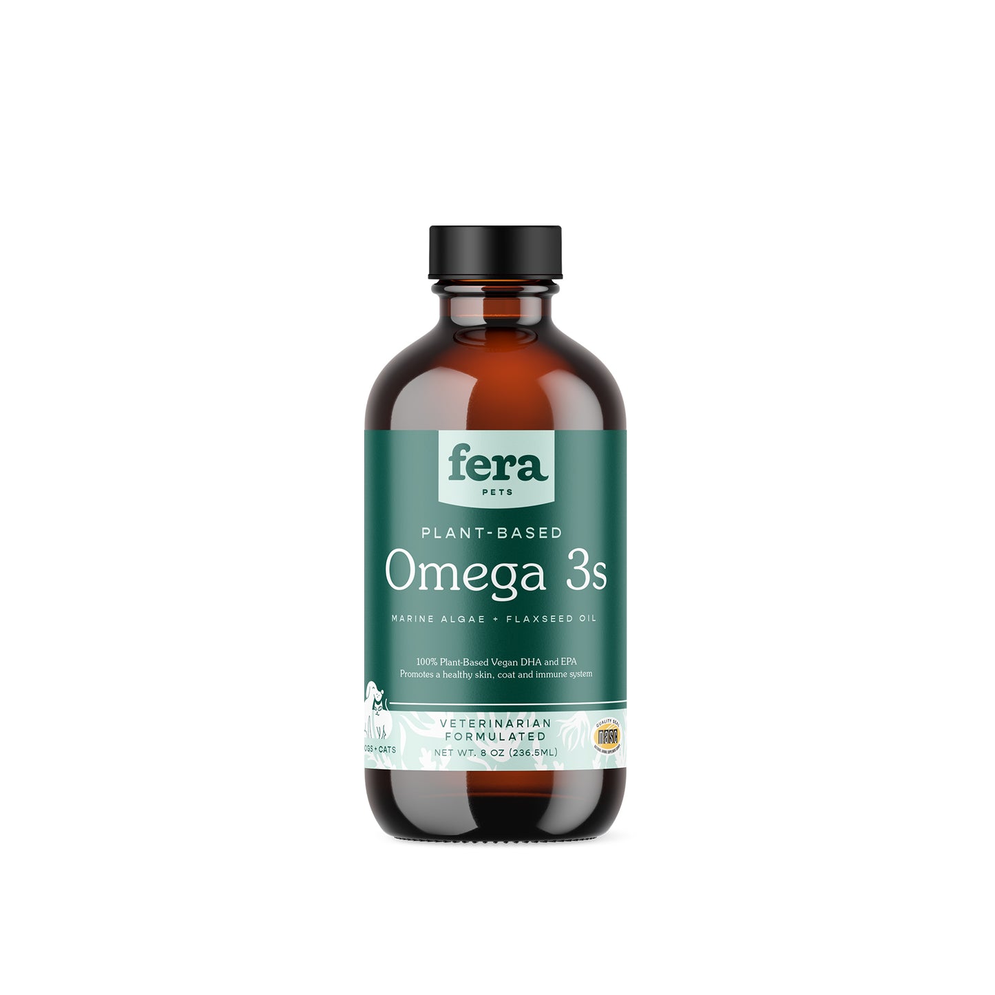Fera Pets Vegan Omega 3-6-9 Algae Oil Supplement for Cats and Dogs 8oz