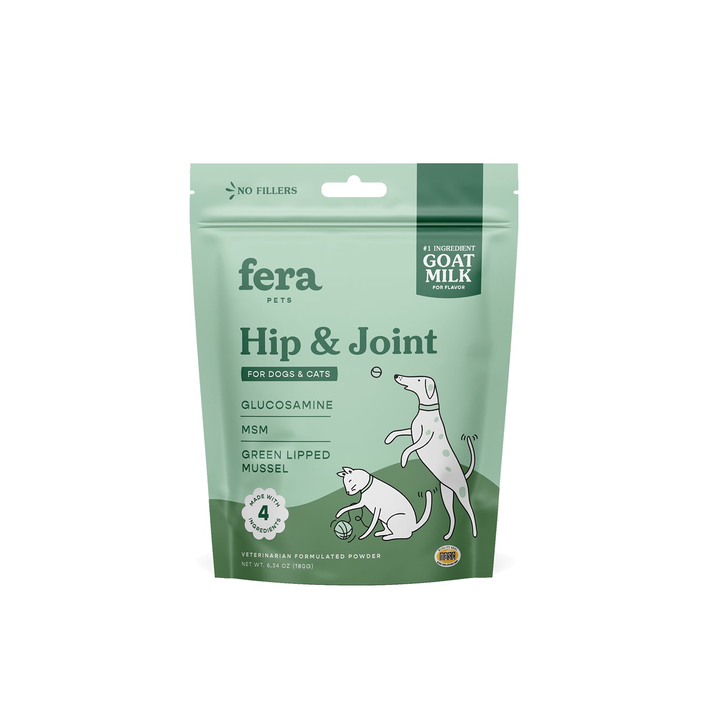 Fera Pets Hip + Joint Goat Milk Topper Supplement for Cats and Dogs 180g