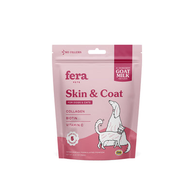 Fera Pets Skin + Coat Goat Milk Topper Supplement for Cats and Dogs 180g