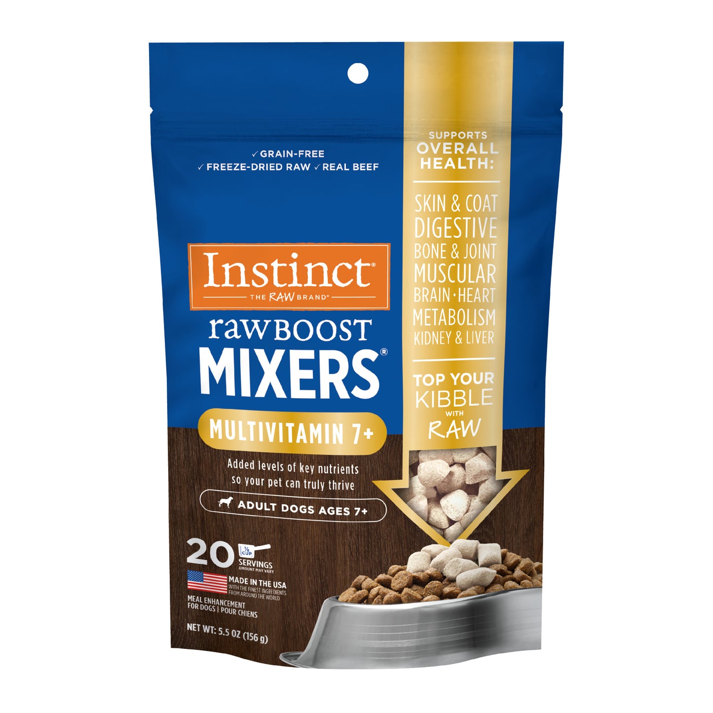 Instinct Freeze Dried Raw Boost Mixers Grain-Free Multivitamin 7+ Dog Food Topper 5.5oz