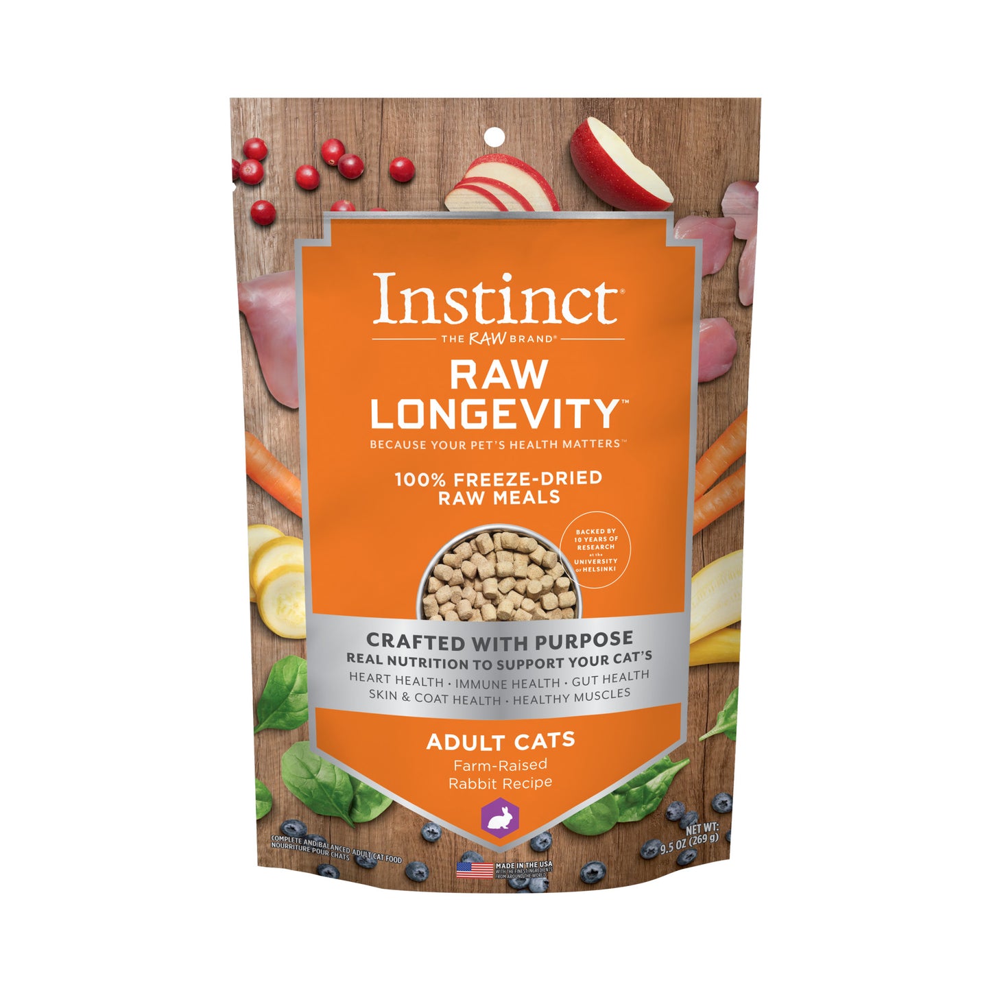 Instinct Longevity Freeze Dried Rabbit Cat Food 9.5oz