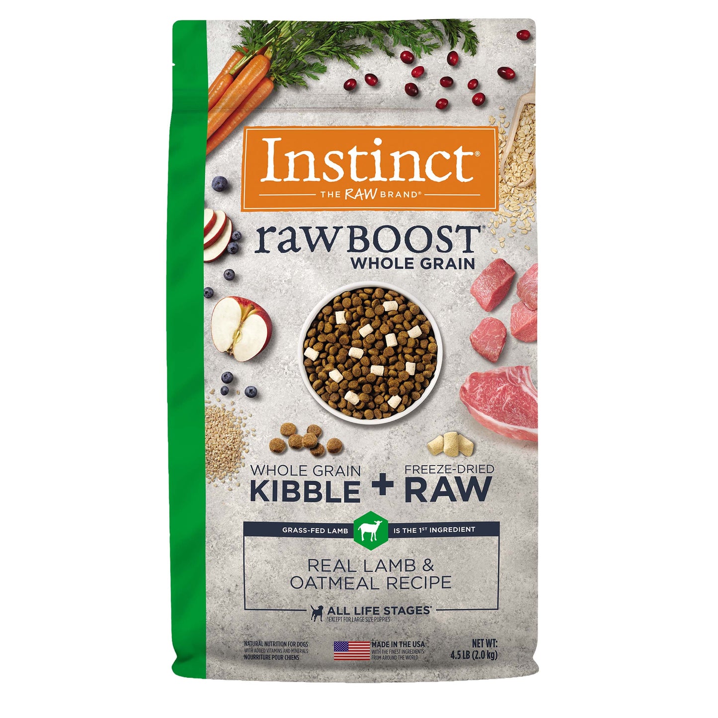 Instinct Raw Boost Whole Grain Lamb & Oatmeal Dry Dog Food 4.5lb