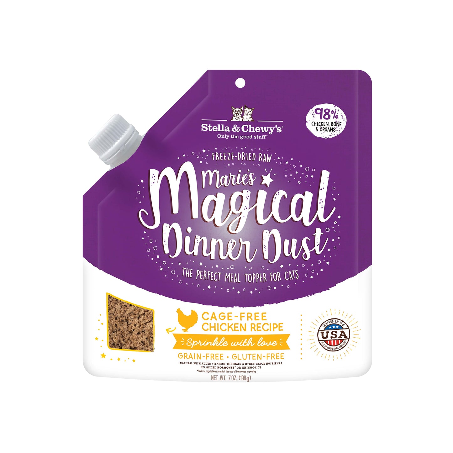 Stella & Chewy's Marie's Magical Dinner Dust Cage-Free Chicken Cat Food Topper 7oz