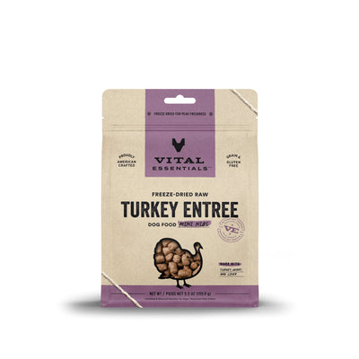 [Bundle Deal] Vital Essentials Mini Nibs Turkey Entree Freeze Dried Raw Dog Food (2 sizes)