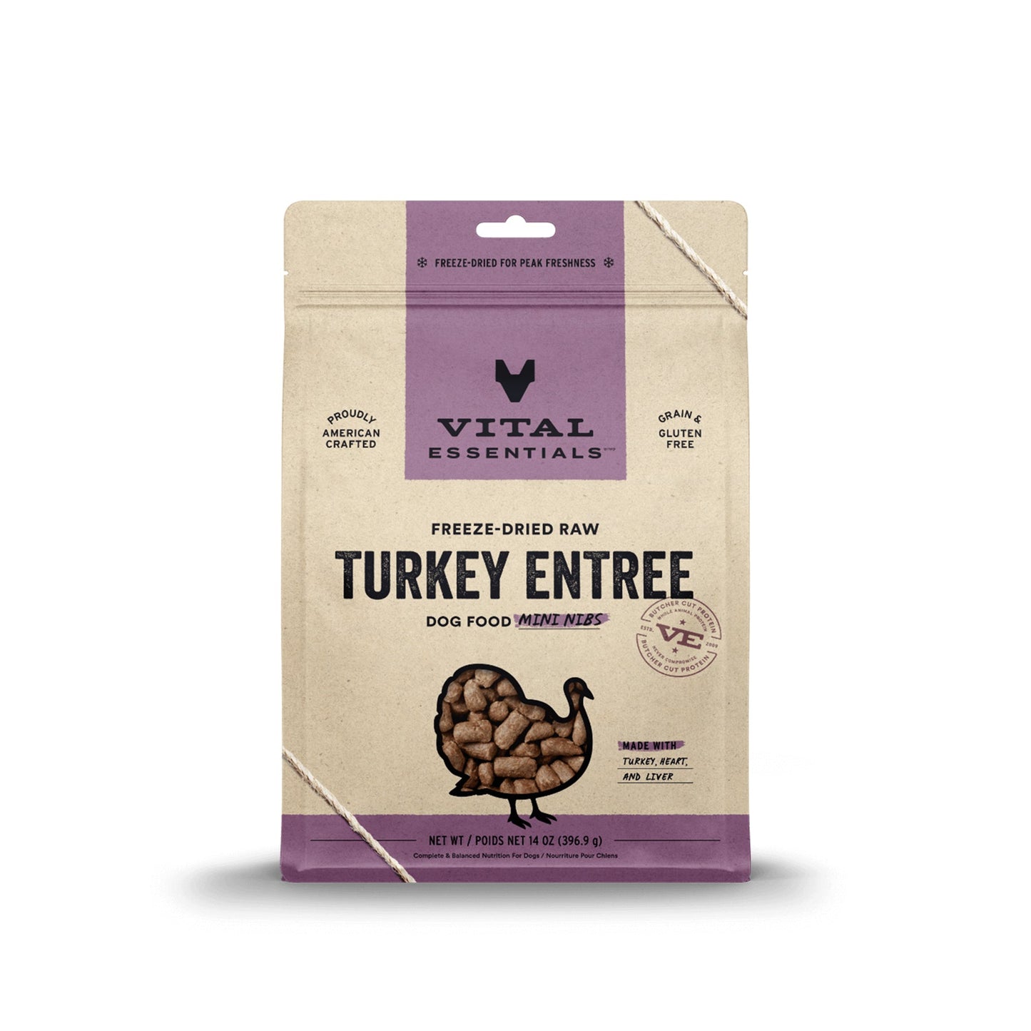 [Bundle Deal] Vital Essentials Mini Nibs Turkey Entree Freeze Dried Raw Dog Food (2 sizes)