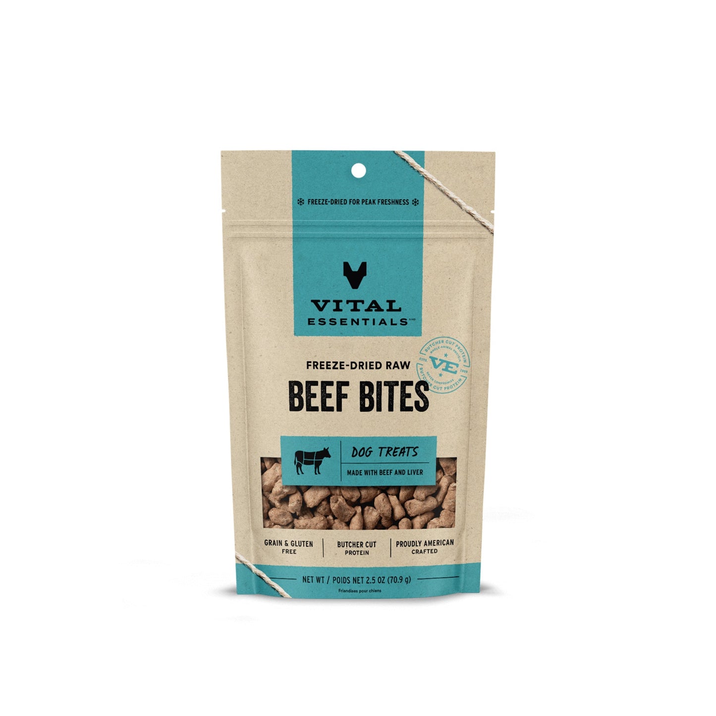 Vital Essentials Beef Bites Freeze Dried Raw Dog Treats (2 sizes)