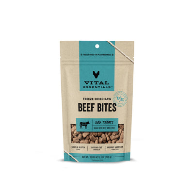 Vital Essentials Beef Bites Freeze Dried Raw Dog Treats (2 sizes)