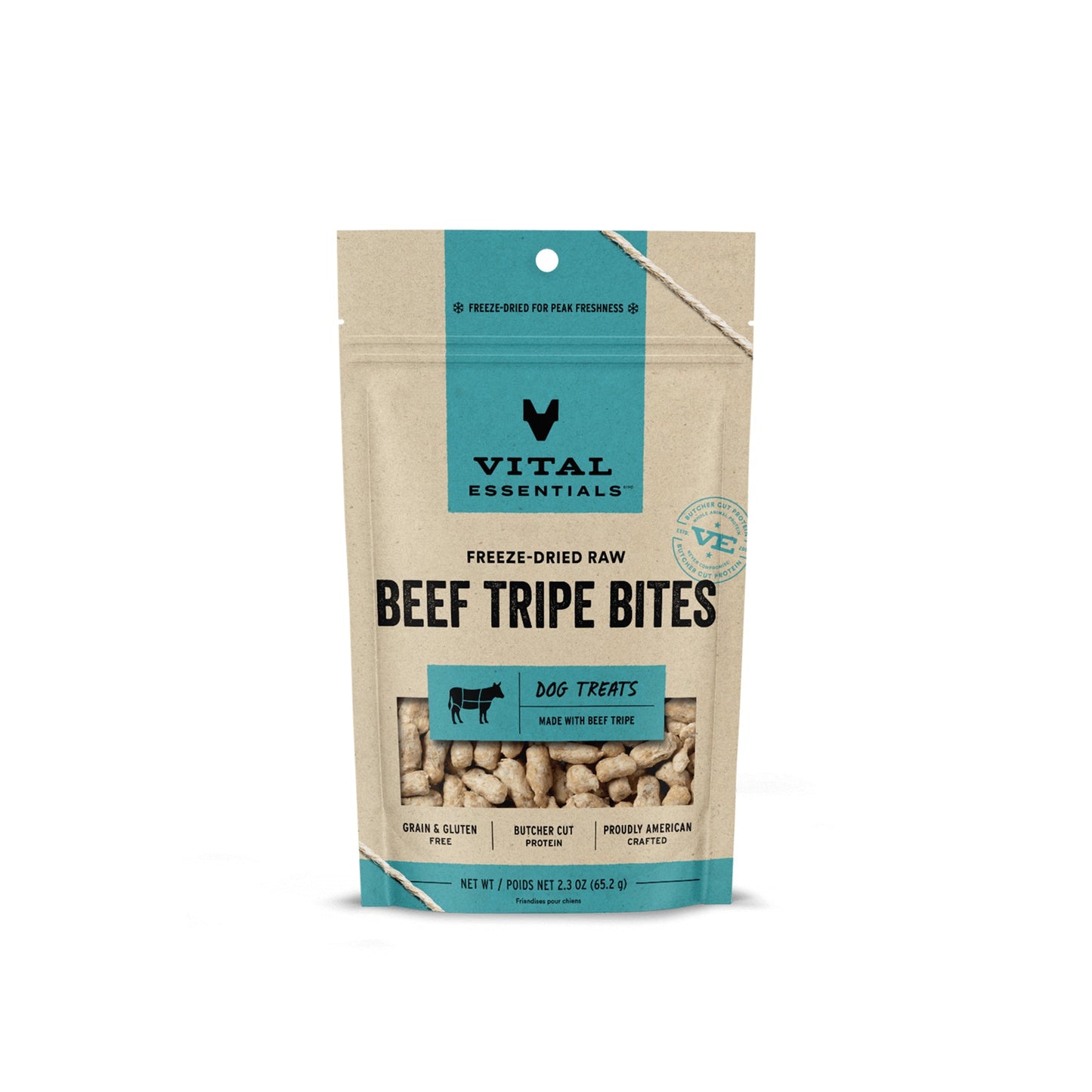 Vital Essentials Beef Tripe Bites Freeze Dried Raw Dog Treats 2.3oz