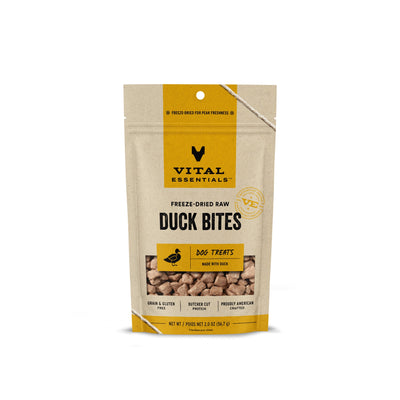 Vital Essentials Duck Bites Freeze Dried Raw Dog Treats (2 sizes)