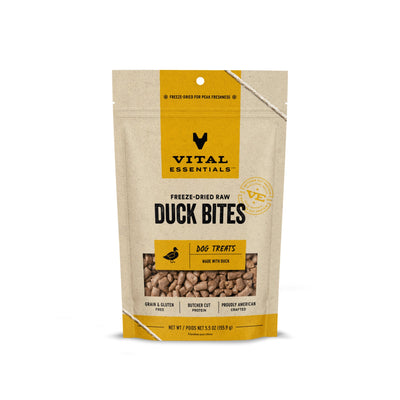 Vital Essentials Duck Bites Freeze Dried Raw Dog Treats (2 sizes)