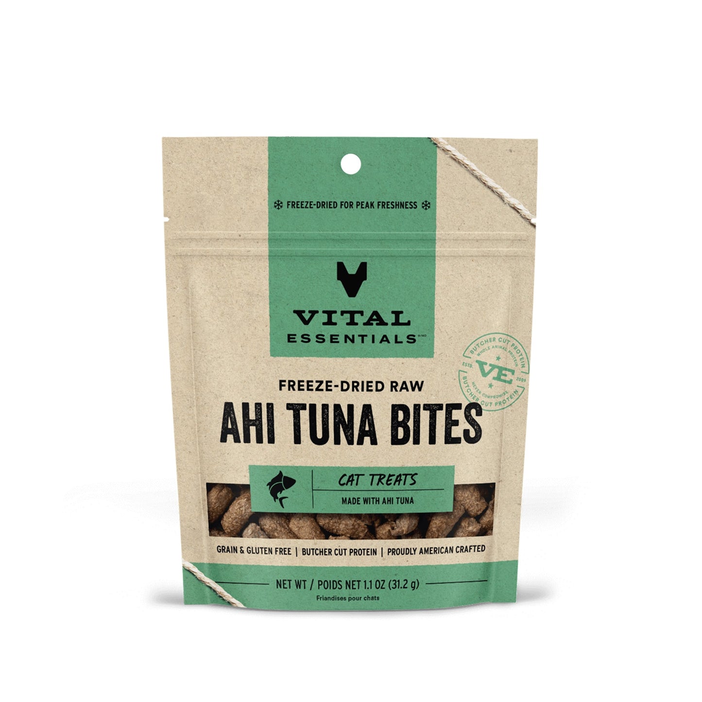 Vital Essentials Freeze Dried Raw Ahi Tuna Bites Cat Treats 1.1oz