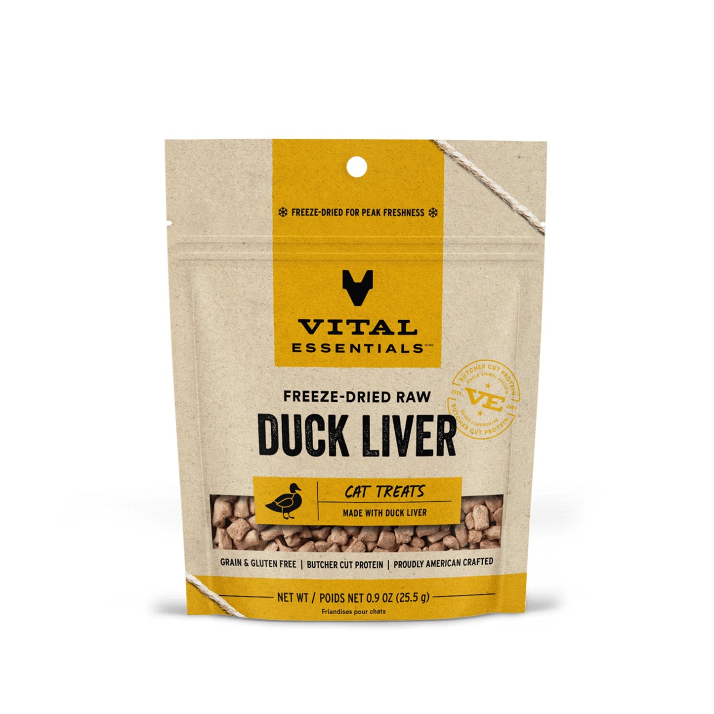 Vital Essentials Freeze Dried Raw Duck Liver Cat Treats 0.9oz