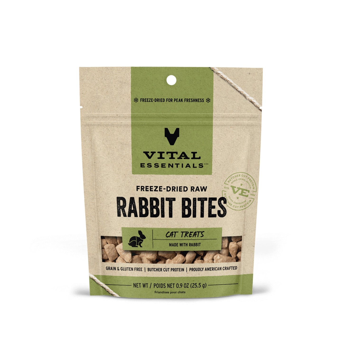 Vital Essentials Freeze Dried Raw Rabbit Bites Cat Treats 0.9oz