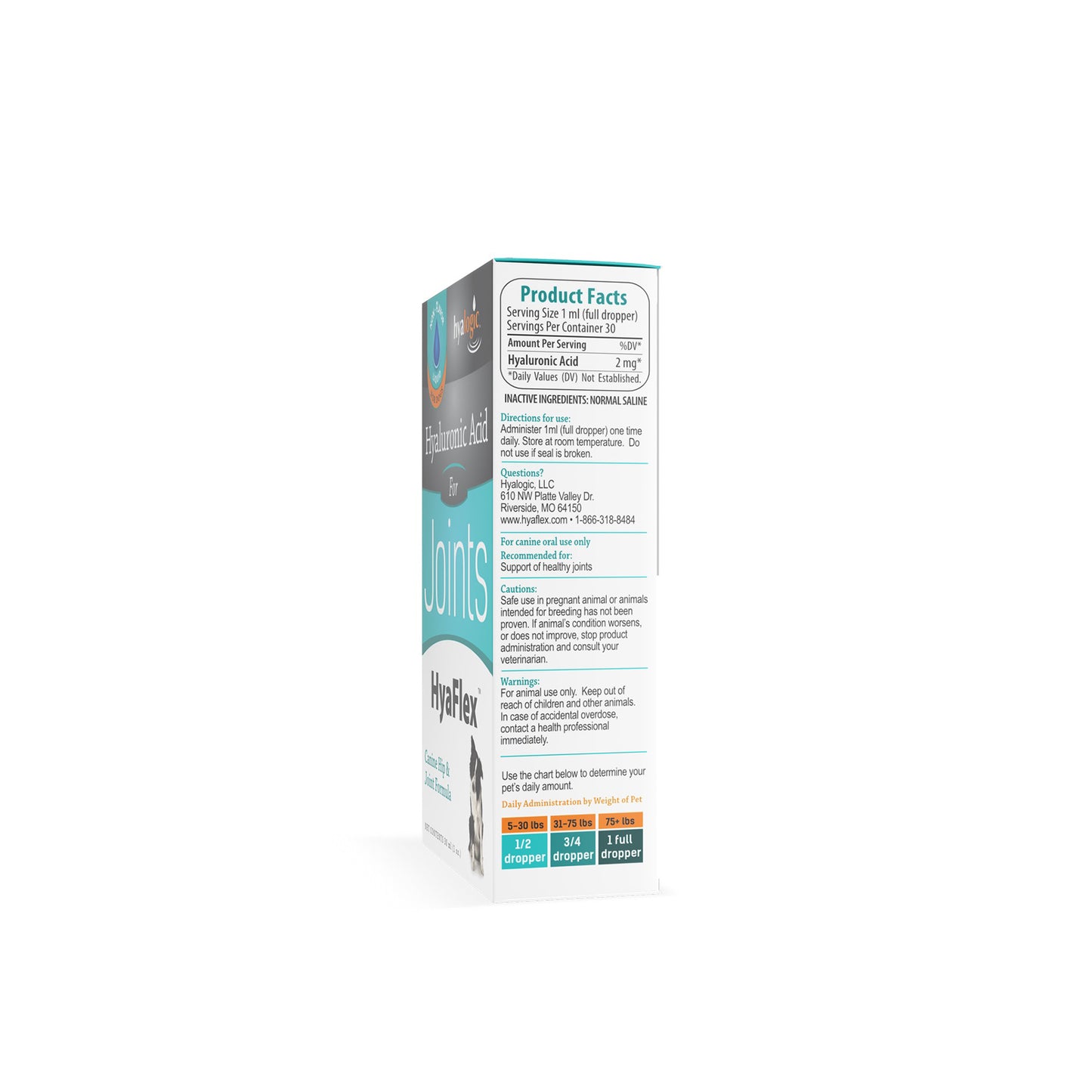 Hyalogic HyaFlex Liquid - Overall Joint, Skin & Eye Health for Dogs 30ml