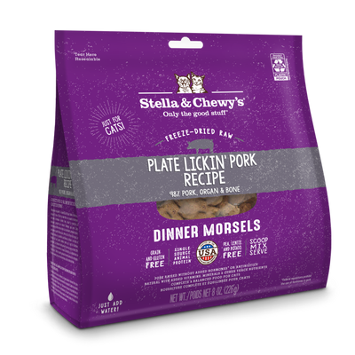 Stella & Chewy’s Plat Lickin' Pork Dinner Morsels Freeze Dried Cat Food (2 Sizes)