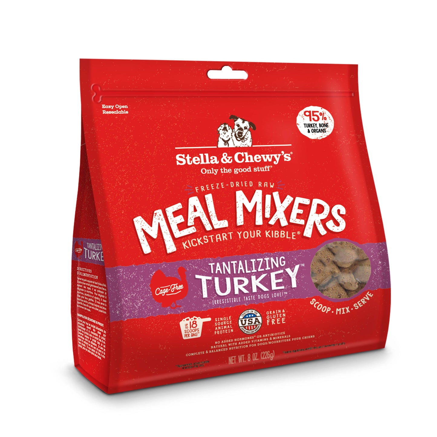 Stella & Chewy's Meal Mixers Tantalizing Turkey Freeze Dried Dog Food Topper (2 Sizes)