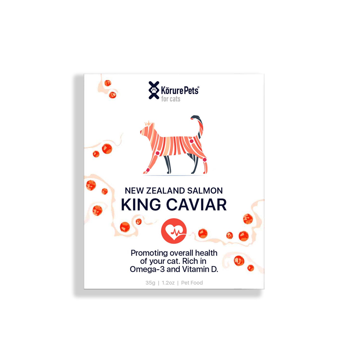 Korure Pets Salmon Caviar Dried Whole Roe Supplement for Cats 35g