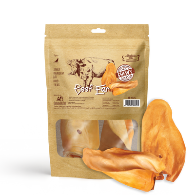 Absolute Bites Air Dried Beef Ear Dog Treats (Small Bag) 2 Pieces