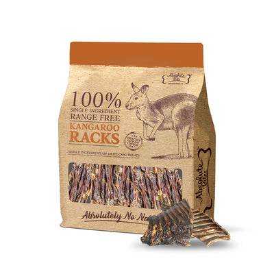 Absolute Bites Air Dried Kangaroo Rack Dog Treats (Large Bag) 250g