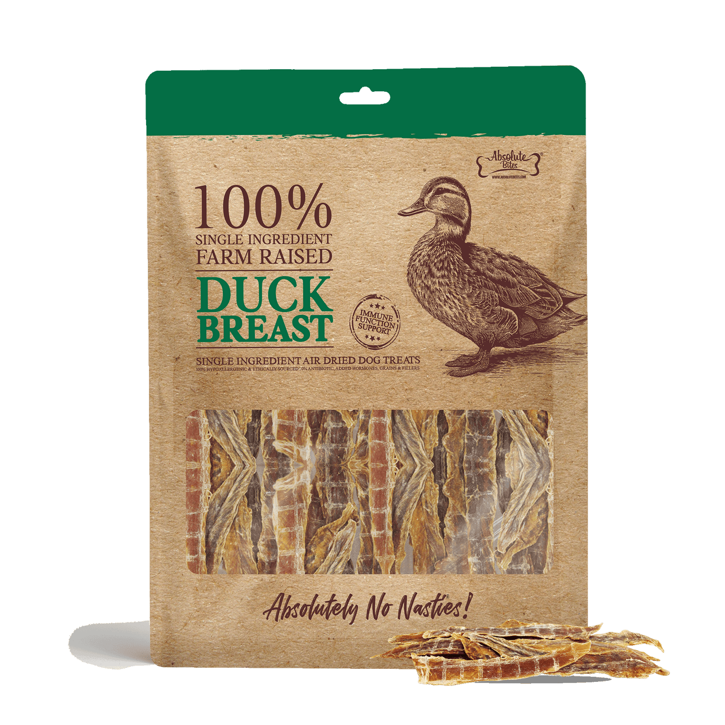 Absolute Bites Air Dried Duck Breast Dog & Cat Treats (2 sizes)