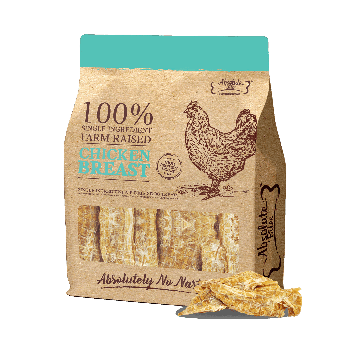 Absolute Bites Air Dried Chicken Breast Dog & Cat Treats (2 sizes)