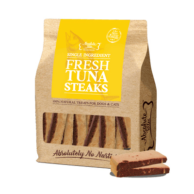 Absolute Bites Fresh Cut Tuna Steaks Dog & Cat Treats (Large Bag)