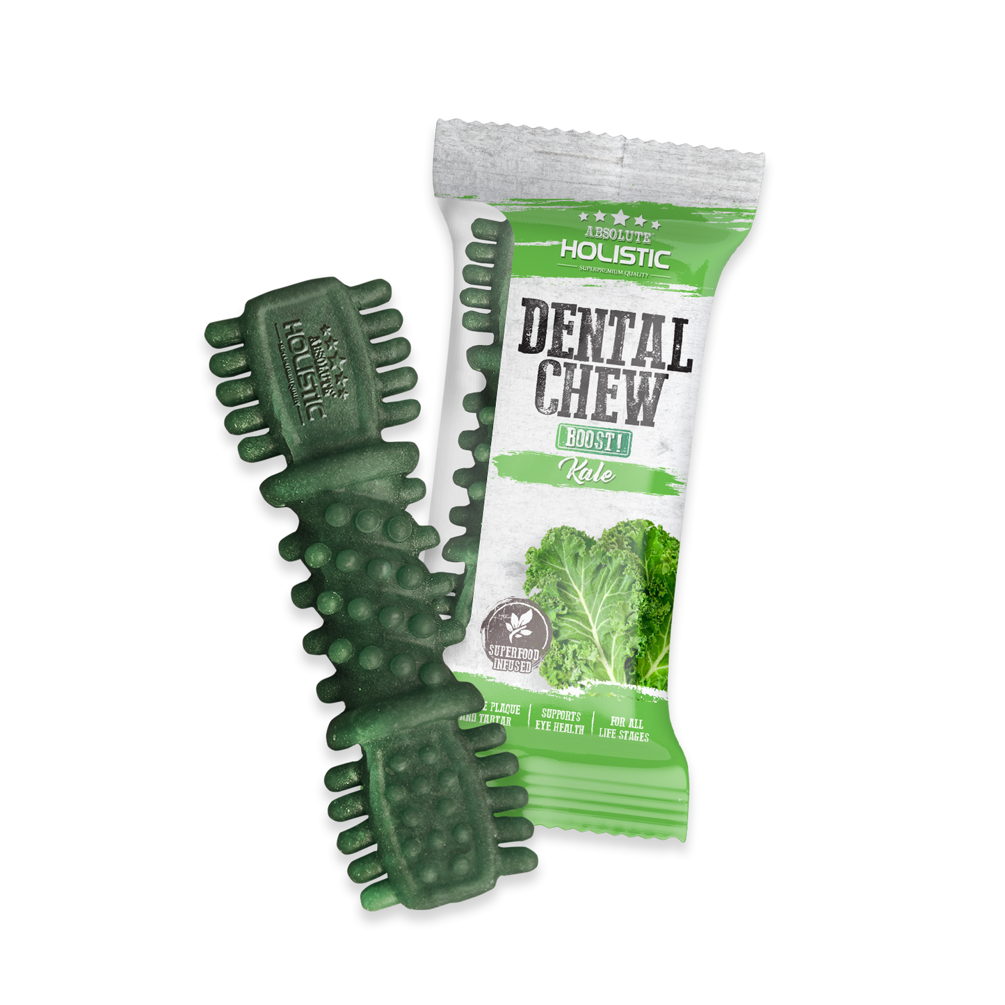 [As Low As $0.94 Each] Absolute Holistic Boost Kale Dental Chew for Dogs (4 inches)