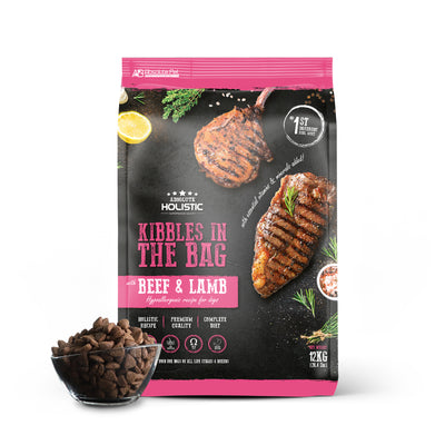 [Pet Expo Deal + FREE Wipes] Absolute Holistic Kibbles in the Bag Beef & Lamb Regular Bites Dry Dog Food (2 Sizes)