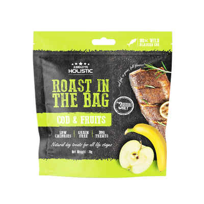 Absolute Holistic Roast In The Bag Cod & Fruits Natural Dog Treats (2 Sizes)
