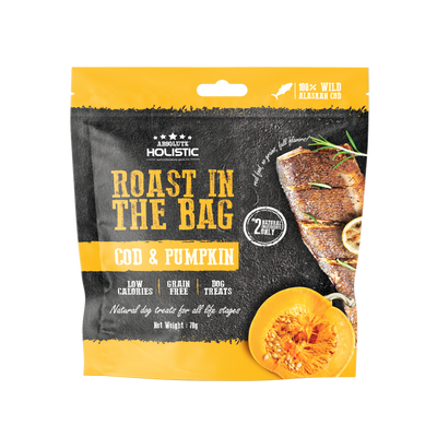 Absolute Holistic Roast In The Bag Cod & Pumpkin Natural Dog Treats (2 Sizes)