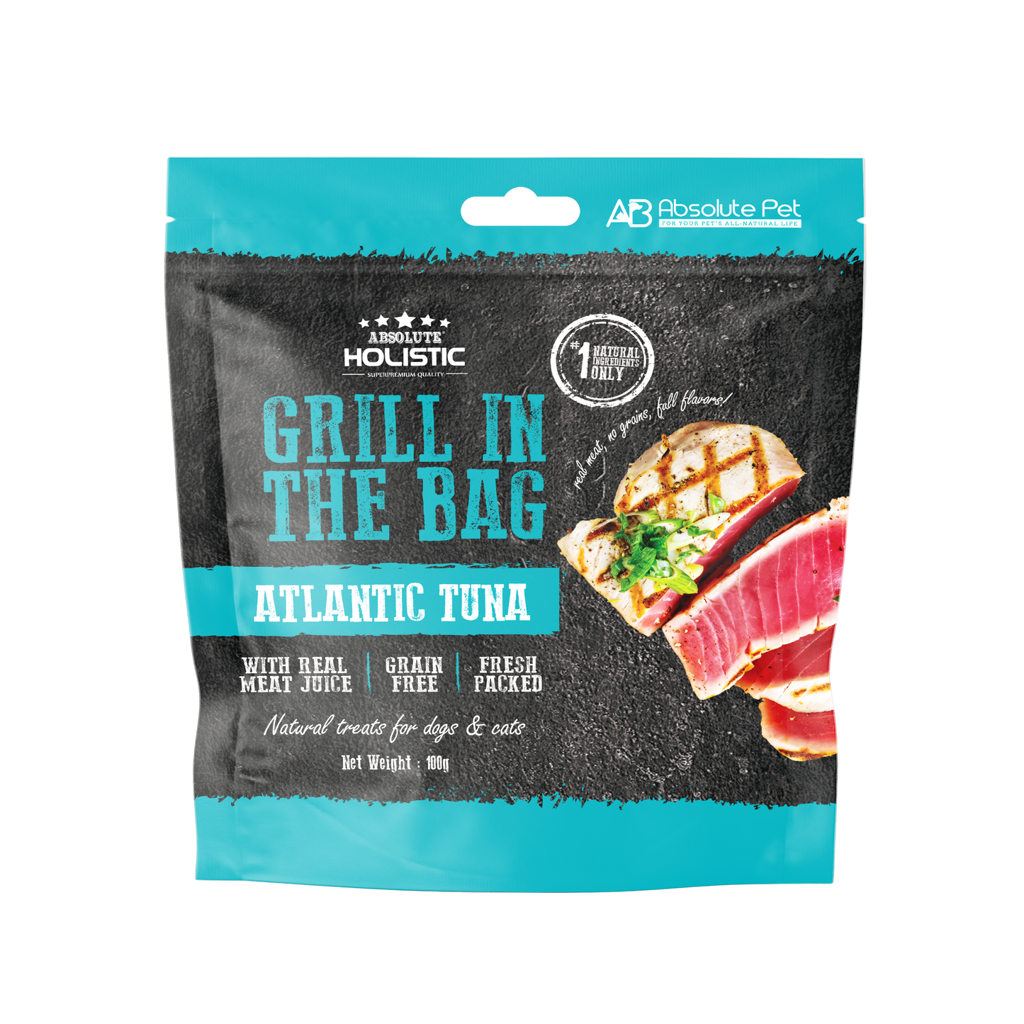 Absolute Holistic Grill In The Bag Atlantic Tuna Natural Treats for Dogs and Cats (2 Sizes)