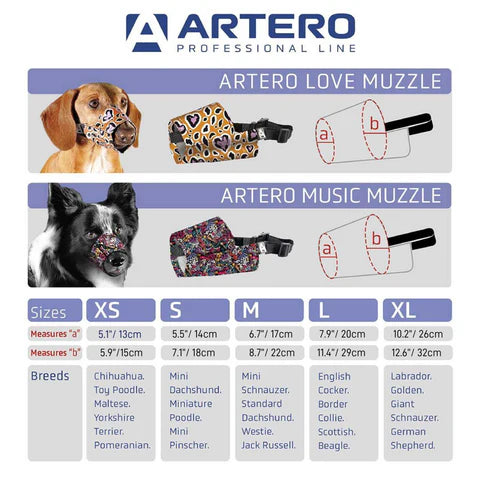 ARTERO Nylon Dog Muzzle - Music (5 sizes)