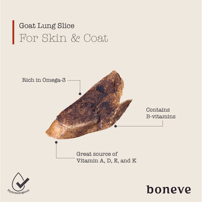 [Up to EXTRA 11% OFF] Boneve Free-Range Grass-Fed Goat Lung Slice Air Dried Dog Treats 70g