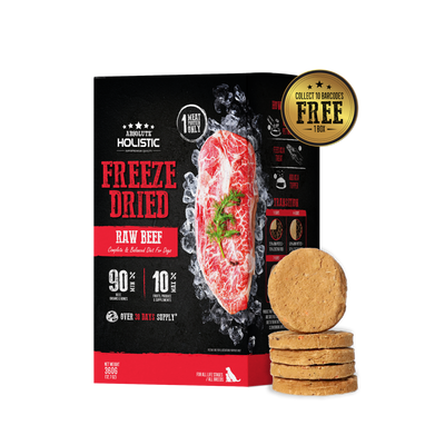 [As Low As $43.30 Each] Absolute Holistic Freeze Dried Raw Beef Patties Dog Food 12.7oz