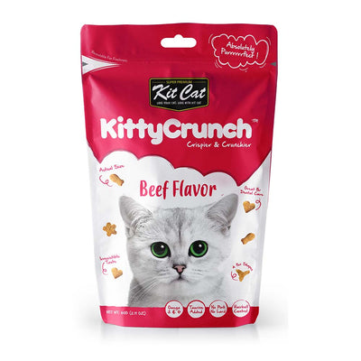 [As Low As $2.80 Each] Kit Cat Kitty Crunch Beef Flavoured Cat Treats 60g