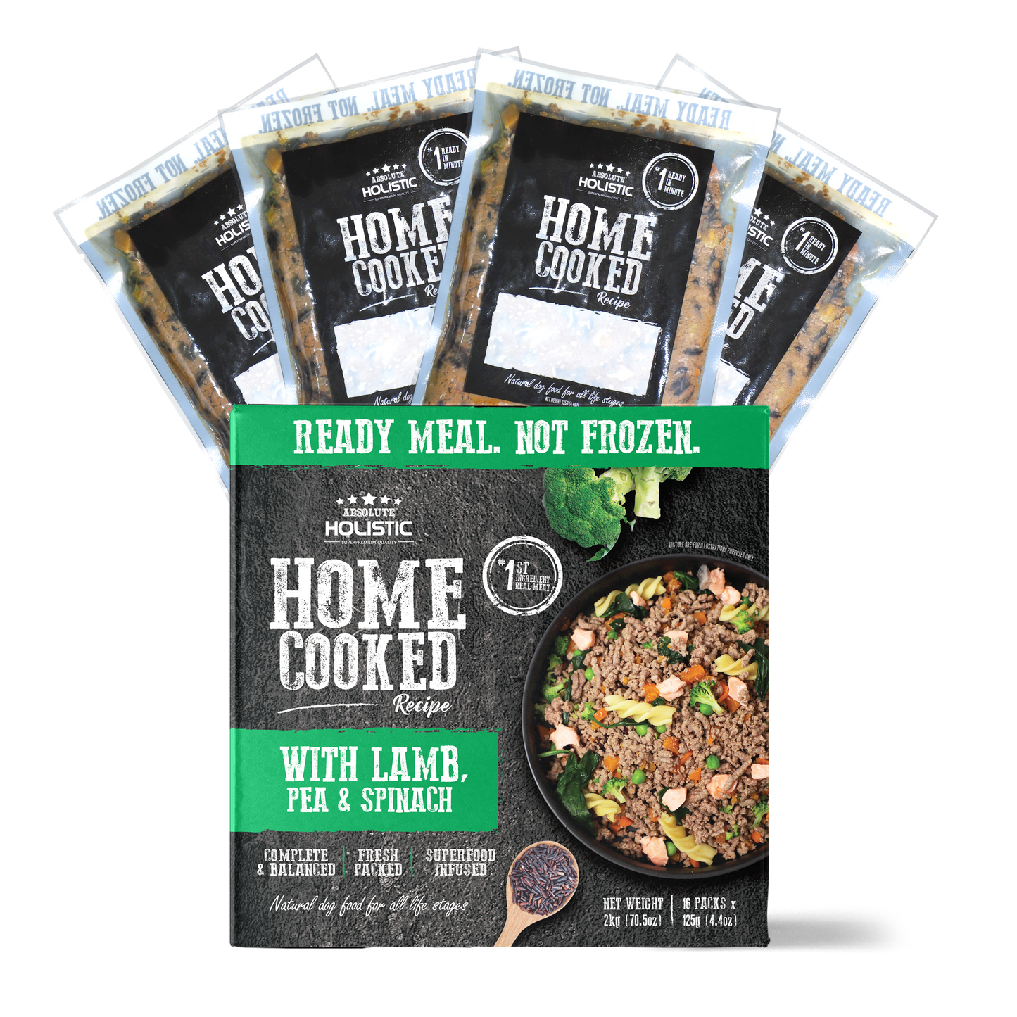 [Bundle Deal] Absolute Holistic Home Cooked Recipe Lamb, Peas & Spinach Wet Dog Food (2 Sizes)
