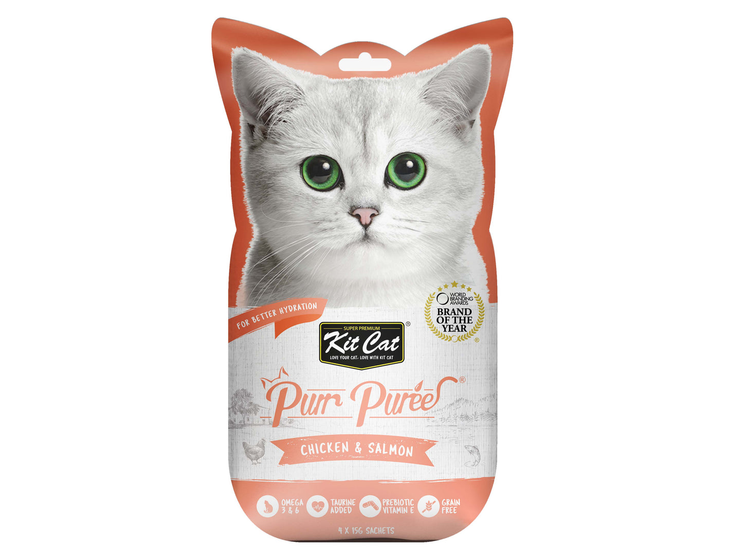 [As Low As $3.30 Each] Kit Cat Purr Puree Chicken & Salmon Cat Treat 60g