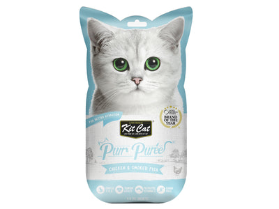 [As Low As $3.30 Each] Kit Cat Purr Puree Chicken & Smoked Fish Cat Treat 60g
