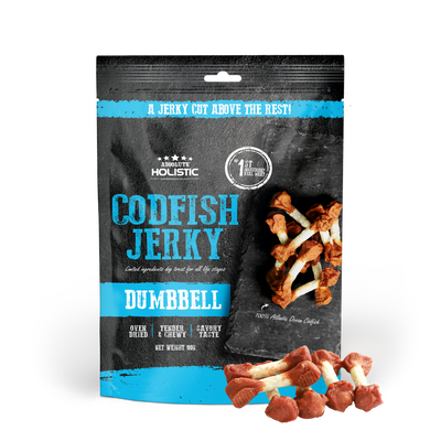 [Up to EXTRA 10% OFF] Absolute Holistic Grain-Free Codfish Dumbbell Jerky Treat for Dogs 100g