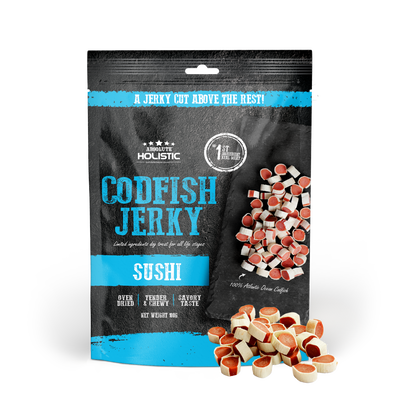 [Up to EXTRA 10% OFF] Absolute Holistic Grain-Free Codfish & Whitefish Sushi Jerky Treat for Dogs 100g