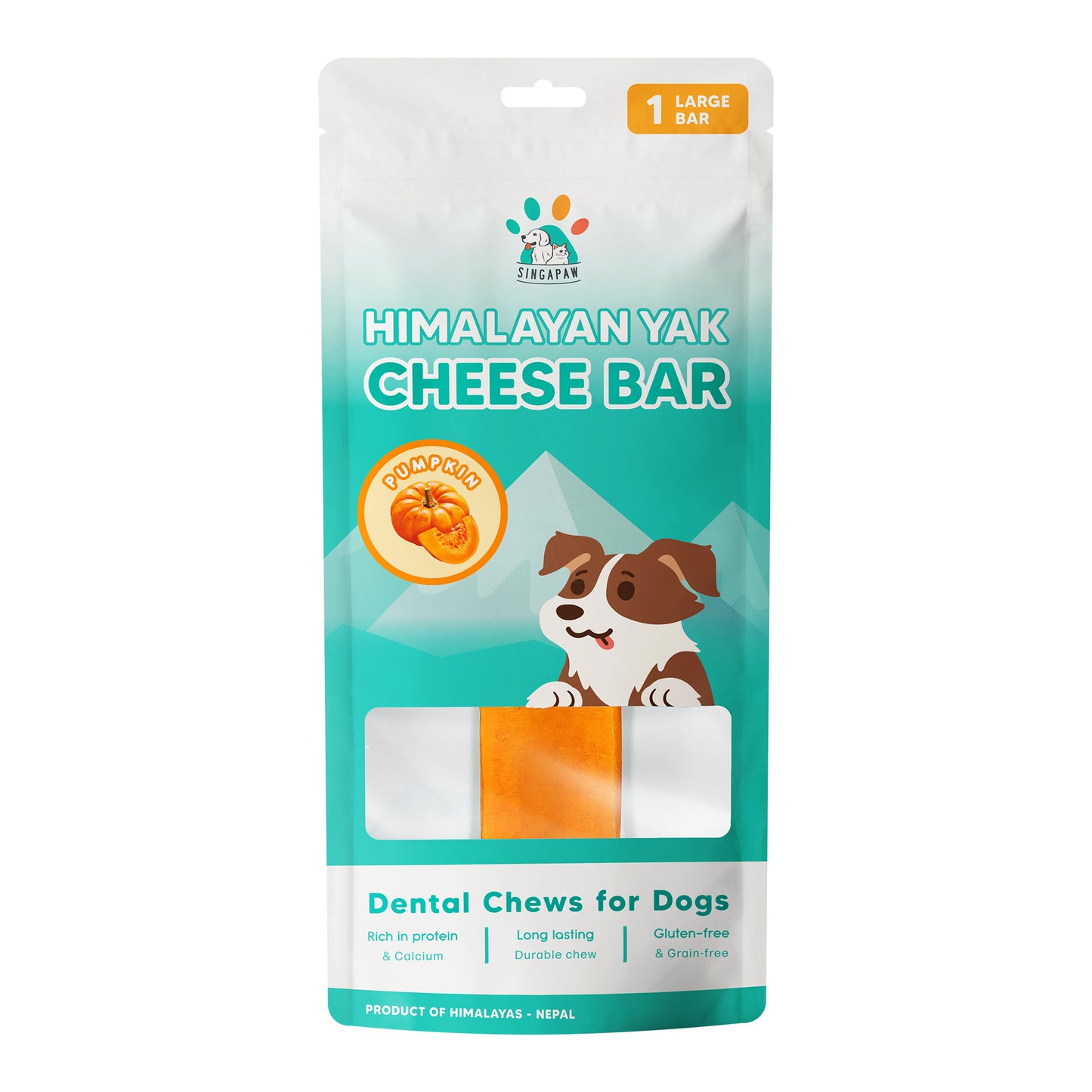 [3 for 5% Off] SingAPaw Himalayan Cheese Bar Pumpkin Dental Chew for Dogs (3 sizes)