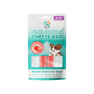 [3 for 5% Off] SingAPaw Himalayan Cheese Bar Strawberry Dental Chew for Dogs (3 sizes)