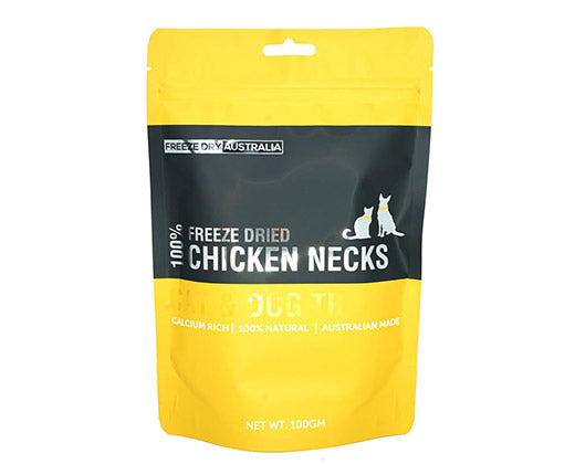 Freeze Dry Australia Freeze Dried Chicken Necks Cat and Dog Treats 100g