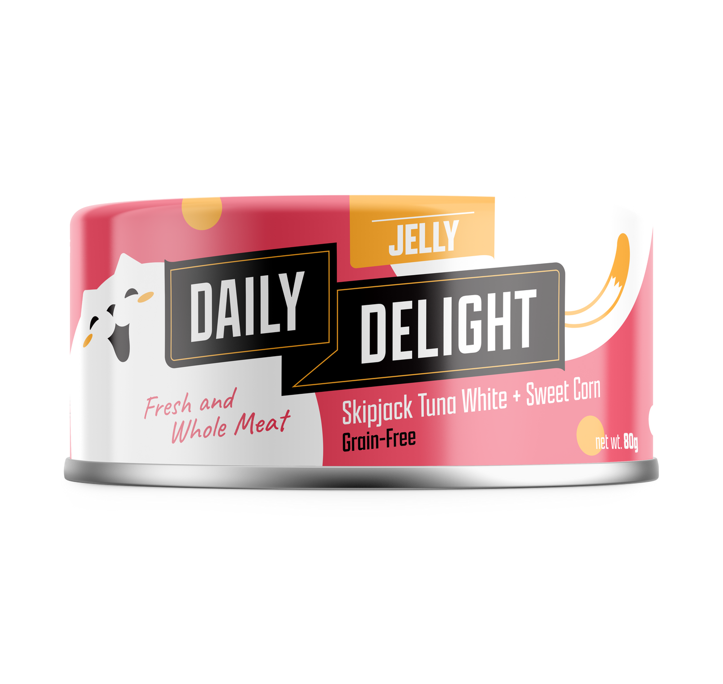 [As Low As $1.25 Each + FREE Happea Litter] Daily Delight Skipjack Tuna White with Sweet Corn in Jelly Cat Canned Food 80g