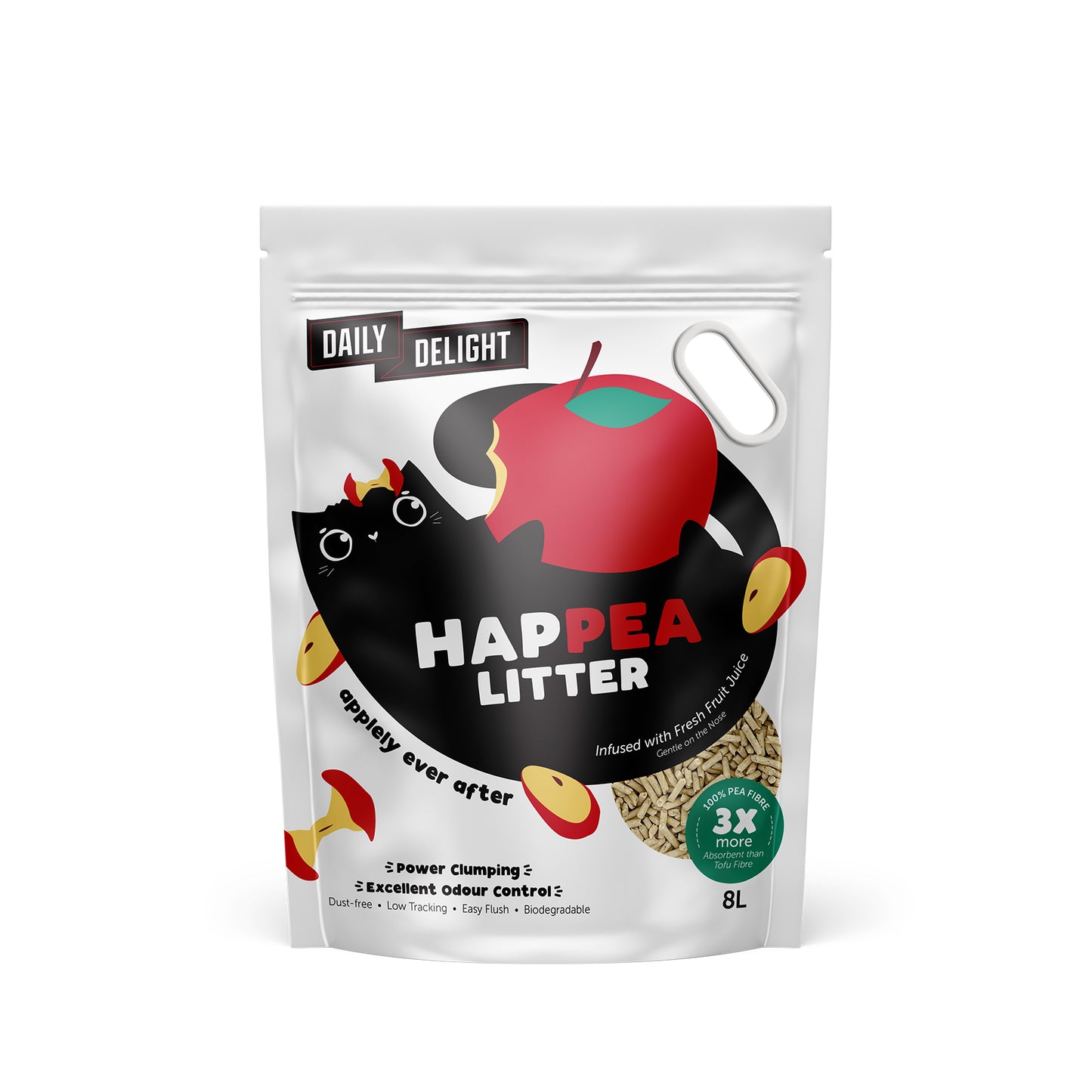 Daily Delight Happea Litter Applely Ever After Apple Scented Cat Litter 8L (Bundle of 6)