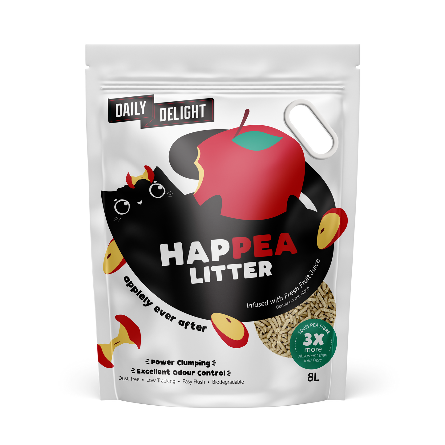 Daily Delight Happea Litter Applely Ever After Apple Scented Cat Litter 8L (Bundle of 6)
